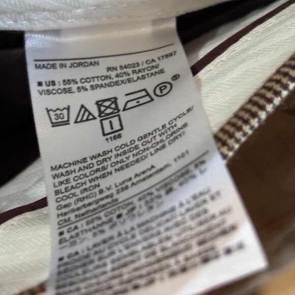 Banana Republic Women Sloan Curvy Fit SZ: 14 Brown/Camel plaid - Picture 12 of 13